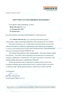 Certyfikat Bauder