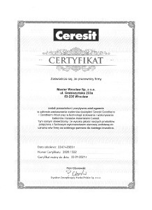 Certyfikat Ceresit