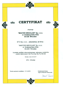 Certyfikat Sto